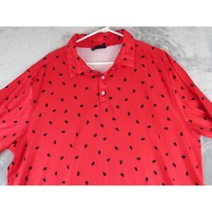 Yatta Golf Polo Shirt Mens 2XL Watermelon Print‎ Performance Lightweight Golf